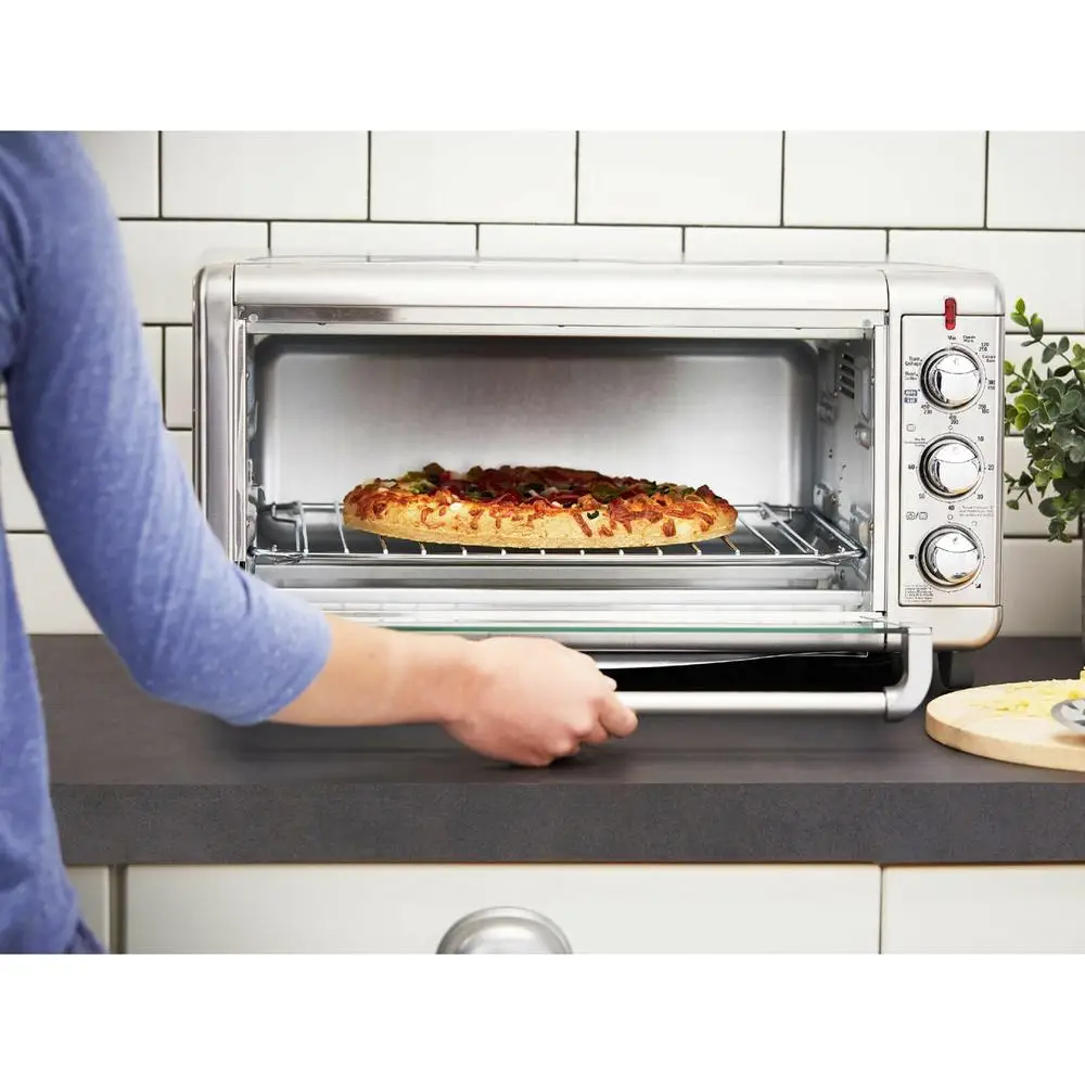 Crisp N Bake Air Fry Toaster Oven 8 Slices 5 Cooking Functions 60 Minute Timer Stainless Steel Extra Large Capacity Air Fry