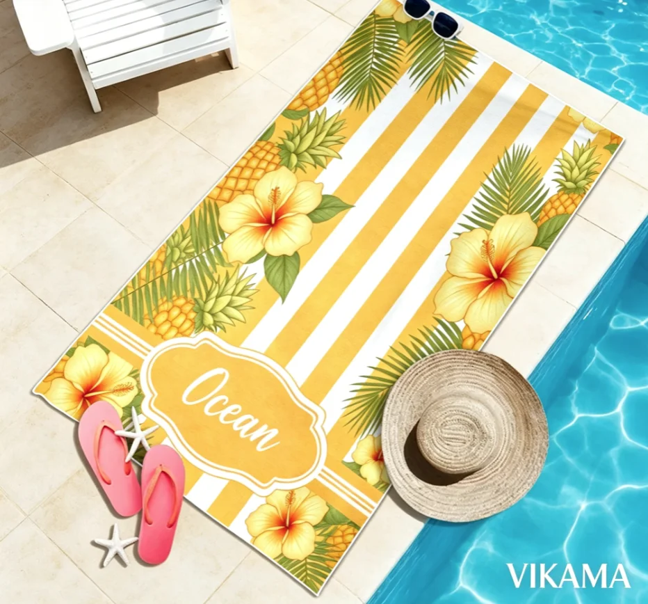 Summer Cool and Energetic Wind Beach Towel, Swimming, Sports, Camping, Bathing Multi-purpose Bath Towel, Skin-friendly Foldable and Easy To Carry Bath Towel view 3