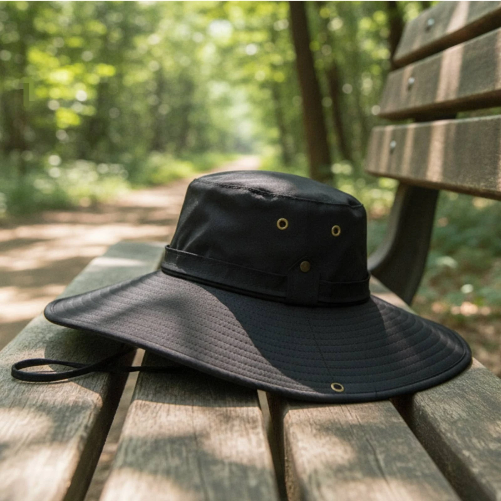Wide-Brim Sun Hat Windproof Sun Hat with Chin Strap Secure Fit Oversized for Hikers, Hiking, Beach