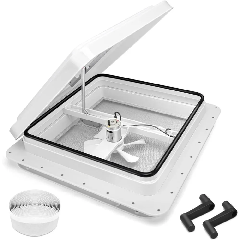 

Вентилятор на крыше для автофургона, 14-дюймовый вентилятор на крыше прицепа с вентилятором 12 В, вентиляционные отверстия на крыше для прицепа/кемпера, вентиляционные отверстия для кемпера