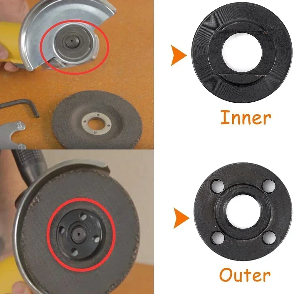 2szt M16 Gwint Szlifierka kątowa Wewnętrzna zewnętrzna nakrętka kołnierzowa Zestaw 16mm Gwint wrzeciona Szlifierka kątowa Montaż Mocowanie Elektronarzędzie