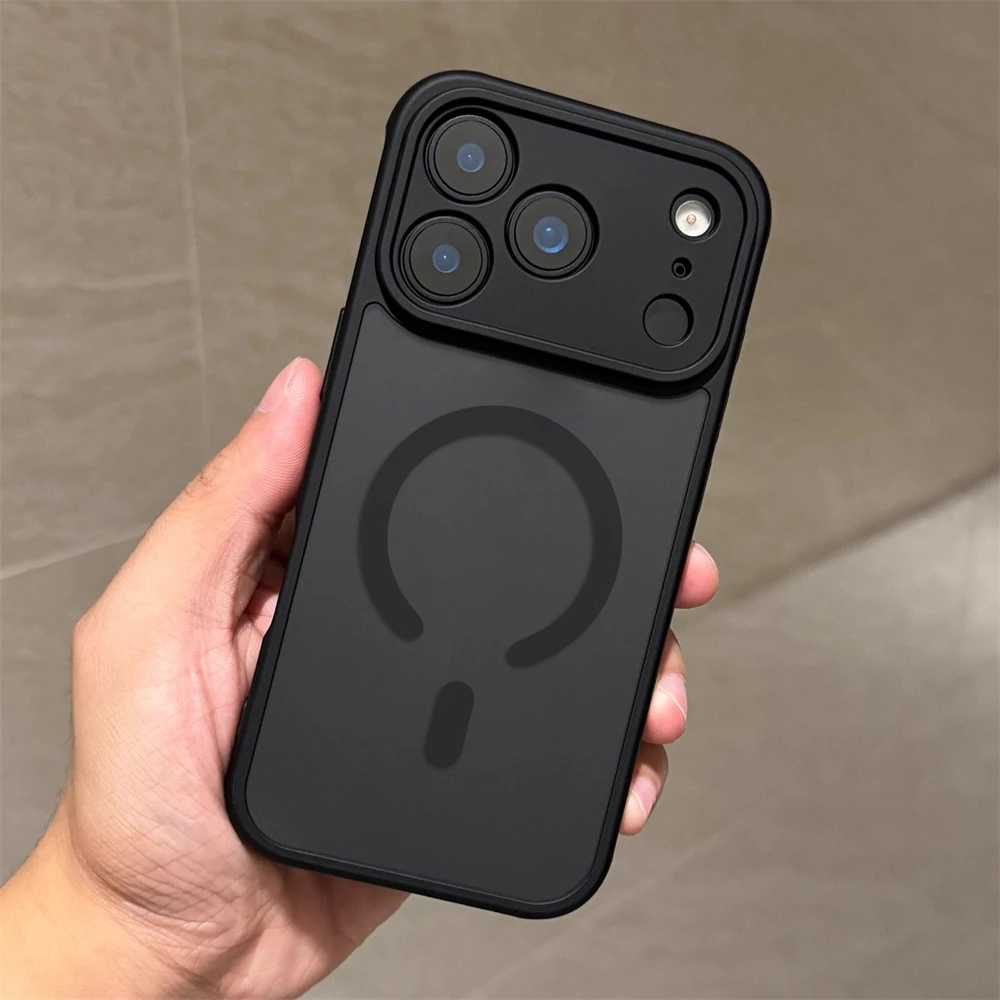 Funda magnética mate a prueba de golpes para iPhone 17 Pro Max 16 15 14 13 12 Pro Max Plus 17 Air 16e Magsafe cubierta translúcida