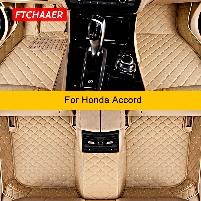 FTCHAAER Custom Car Floor Mats For Honda Accord 6th 7th 8th 9th 10th 11th 1997-2023 Auto Carpets Foot Coche Accessorie