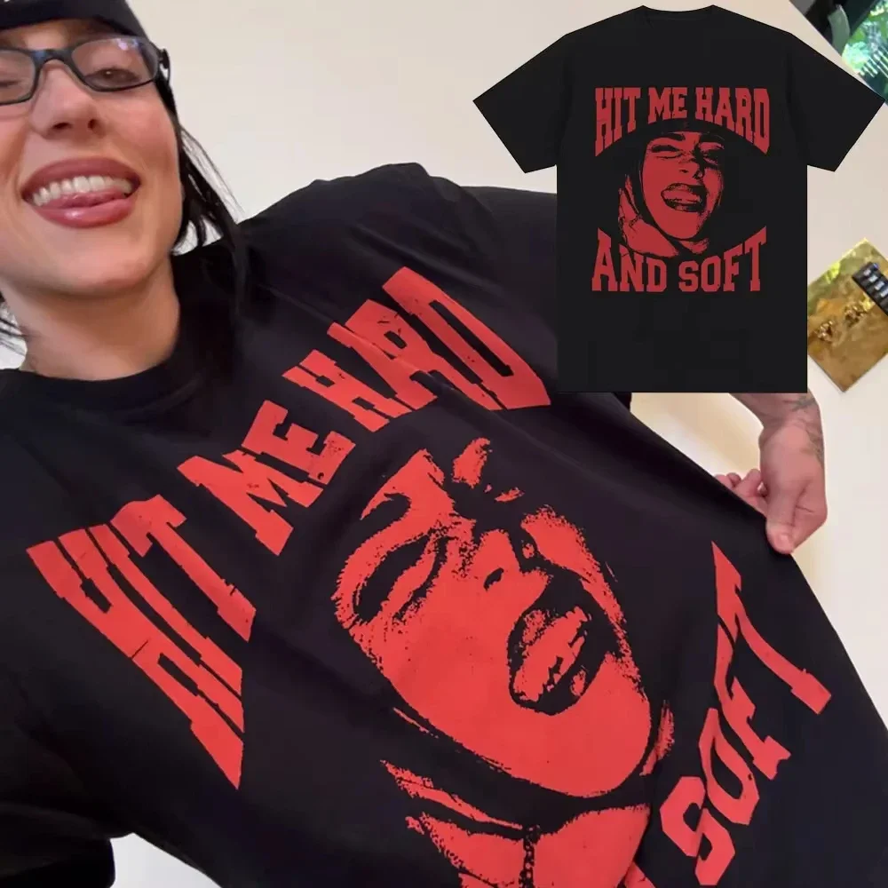 Hit Me Hard and Soft 2026 Tour T-shirt Women's Fashion Hip Hop T-shirt Harajuku Casual Short Sleeve T-shirt Fan Gift Tops