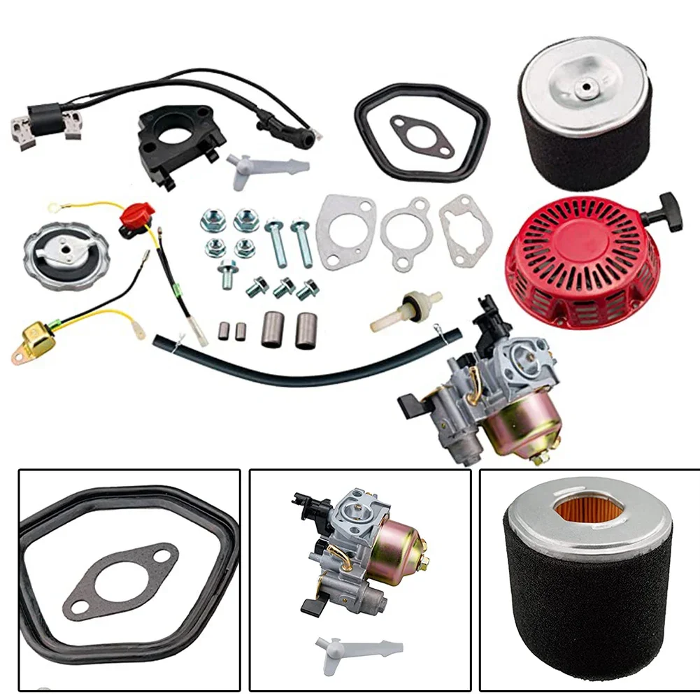 Das unverzichtbare Tune-Up-Kit für Honda-Motoren für GX340 GX420. Inklusive Vergaser-Rückstoßstarter-Baugruppe, Luftfilter und Zündspule