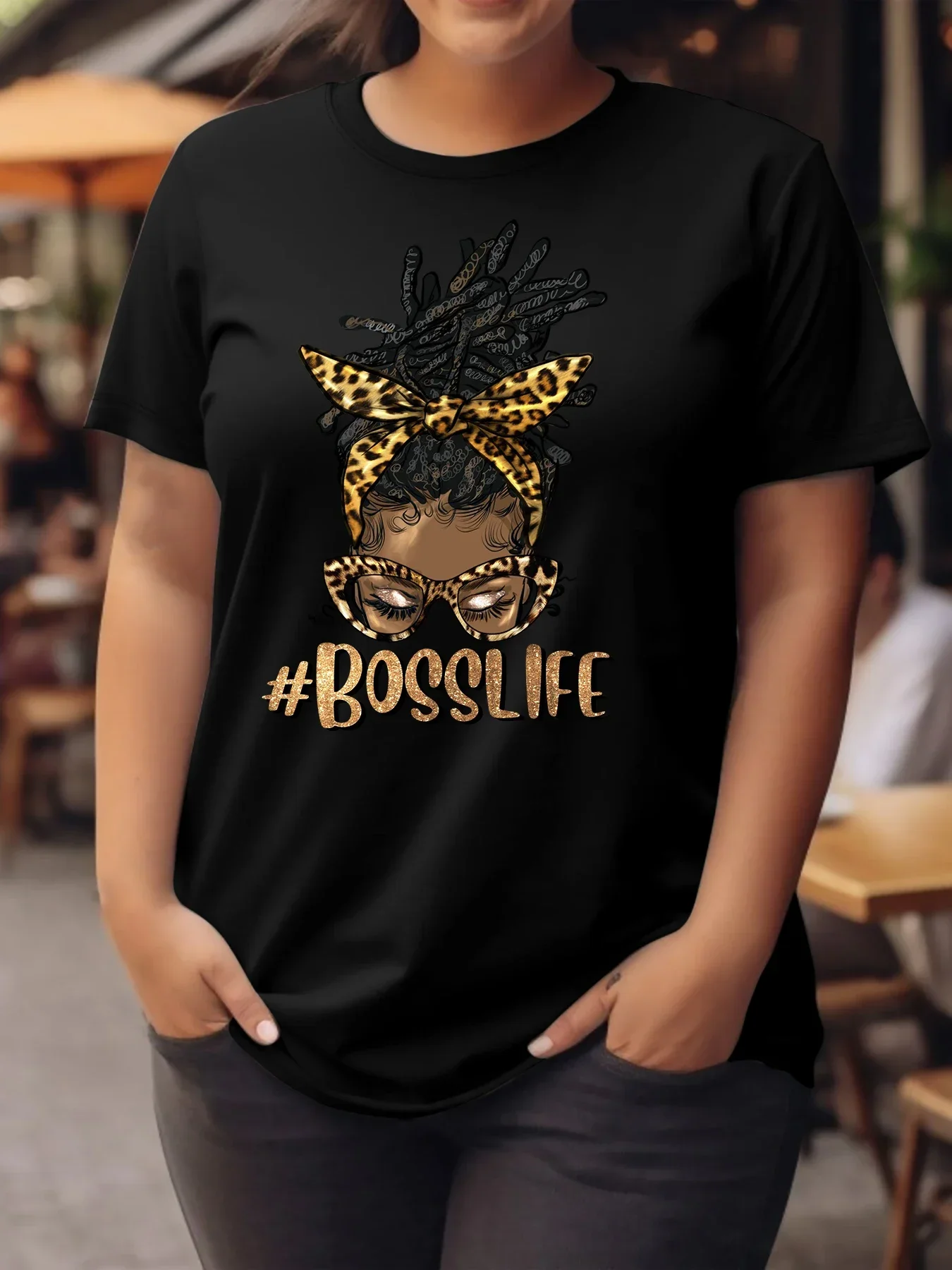 Vintage Unisex Casual Female Tops Tees Size s-4xl Fashion Boss leopard print girl T-shirt Women Clothing Graphic T Shirt