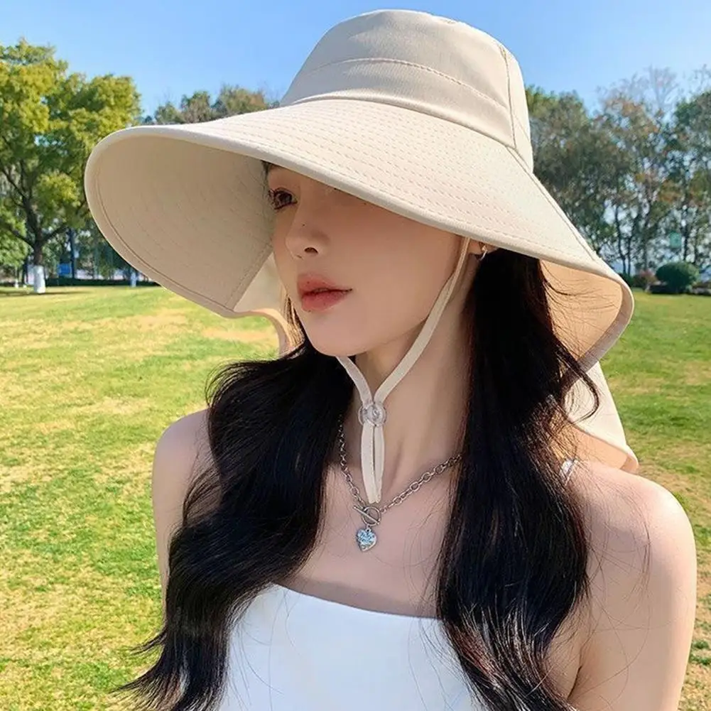 Wide Brim Sun Hat With Neck Flap For Men Women Adjustable Outdoor 50+UPF Protection Safari Cap Hiking Fishing Summer Hat
