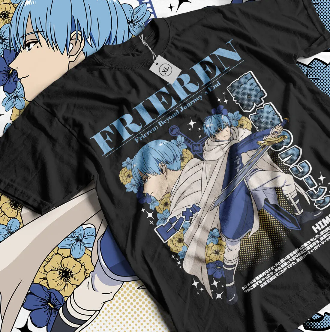 Frieren T-Shirt Beyond Journey's End Fern Stark Himmel Girl Anime Shirt All Size