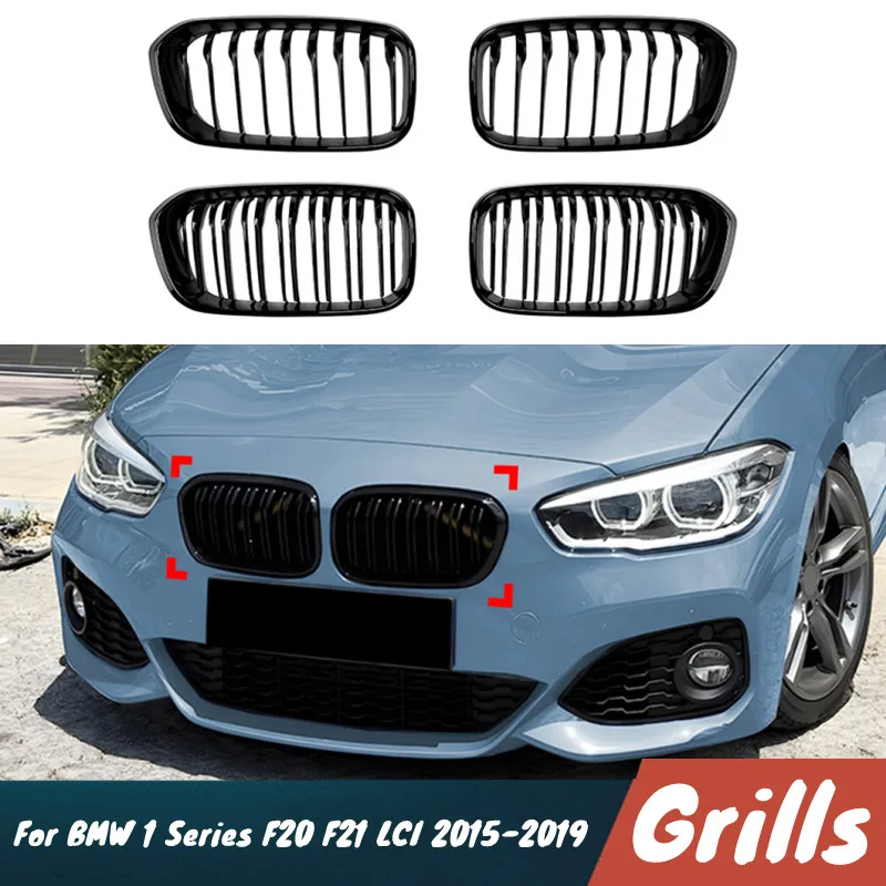 

Для BMW 1 серии F20 F21 LCI 2015-2019 автомобильный передний бампер радиатор одиночный ионный двойной ион вертикальный стержень черные решетки аксессуары
