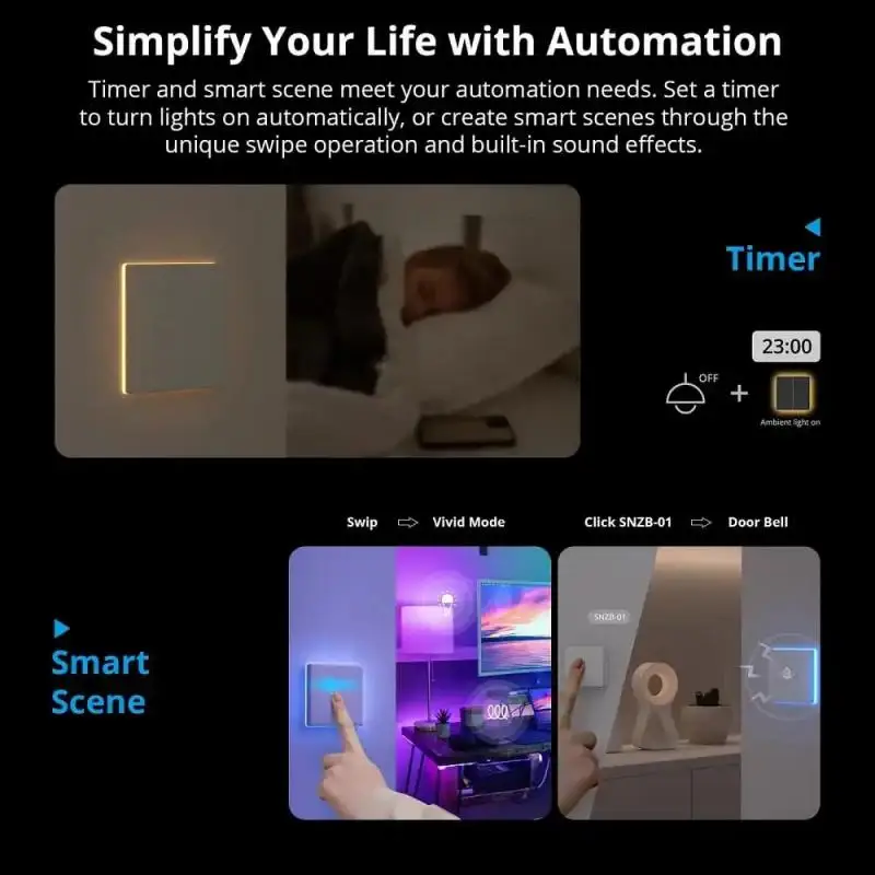 SONOFF TX Ultimate T5 Wifi Switch With Smart LED Light Multi-sensory Touch Experience Work With EWeLink Alexa Google Home Alice