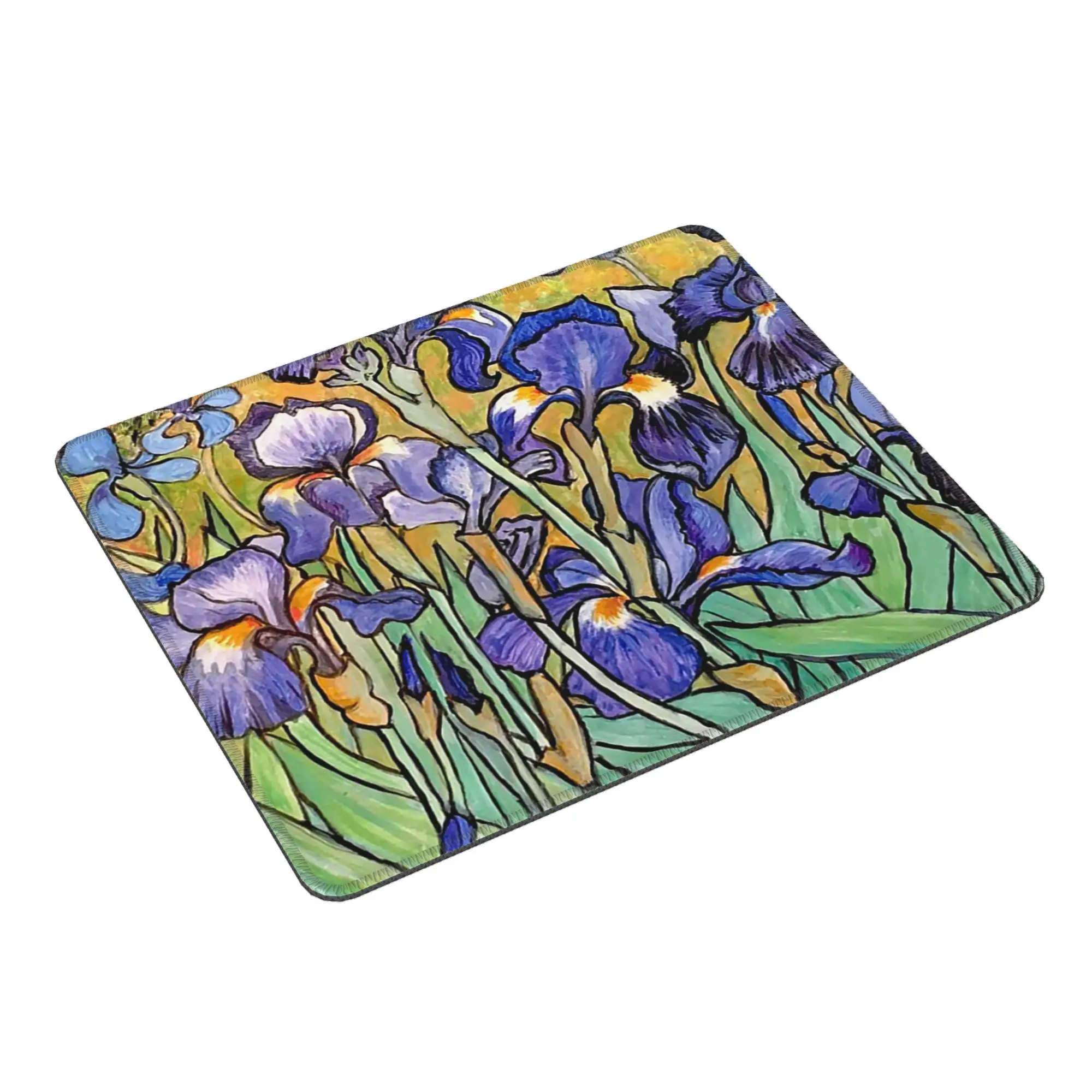 Van Gogh Irises Oil Painting Art Mouse Pad Computer Keyboard Mouse Mat Gaming PC Laptop Desk Mat Office Accessories Table Mats