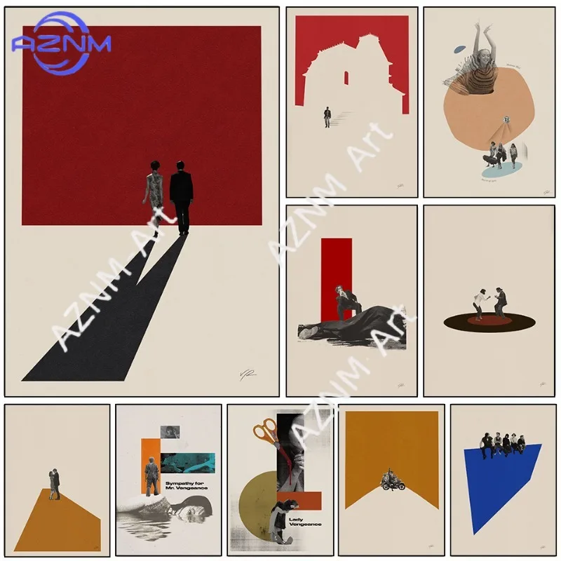 Retro minimalistische Filmplakate, Kunstdrucke auf Leinwand, Bilder für Zuhause, für Wohnzimmer und Schlafzimmer, Wanddekoration, moderne Dekoration, rahmenlose Malerei