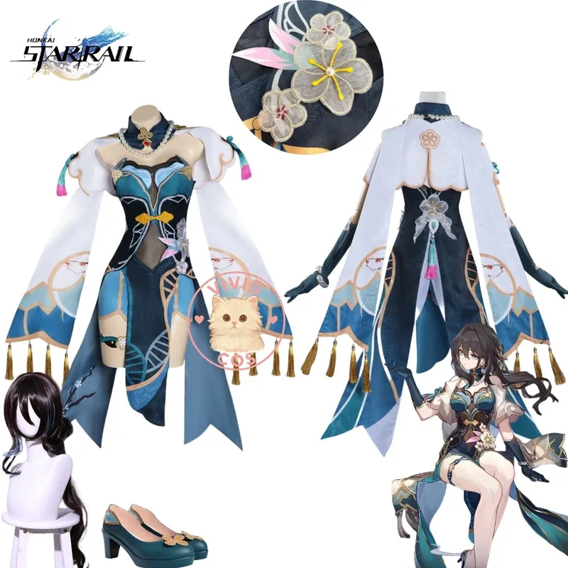 

Game Honkai: Star Rail Ruan Mei Cosplay Costume Love Live Party Anime Role Play Clothes Sexy Dress Wig Shoes for Women Party Set