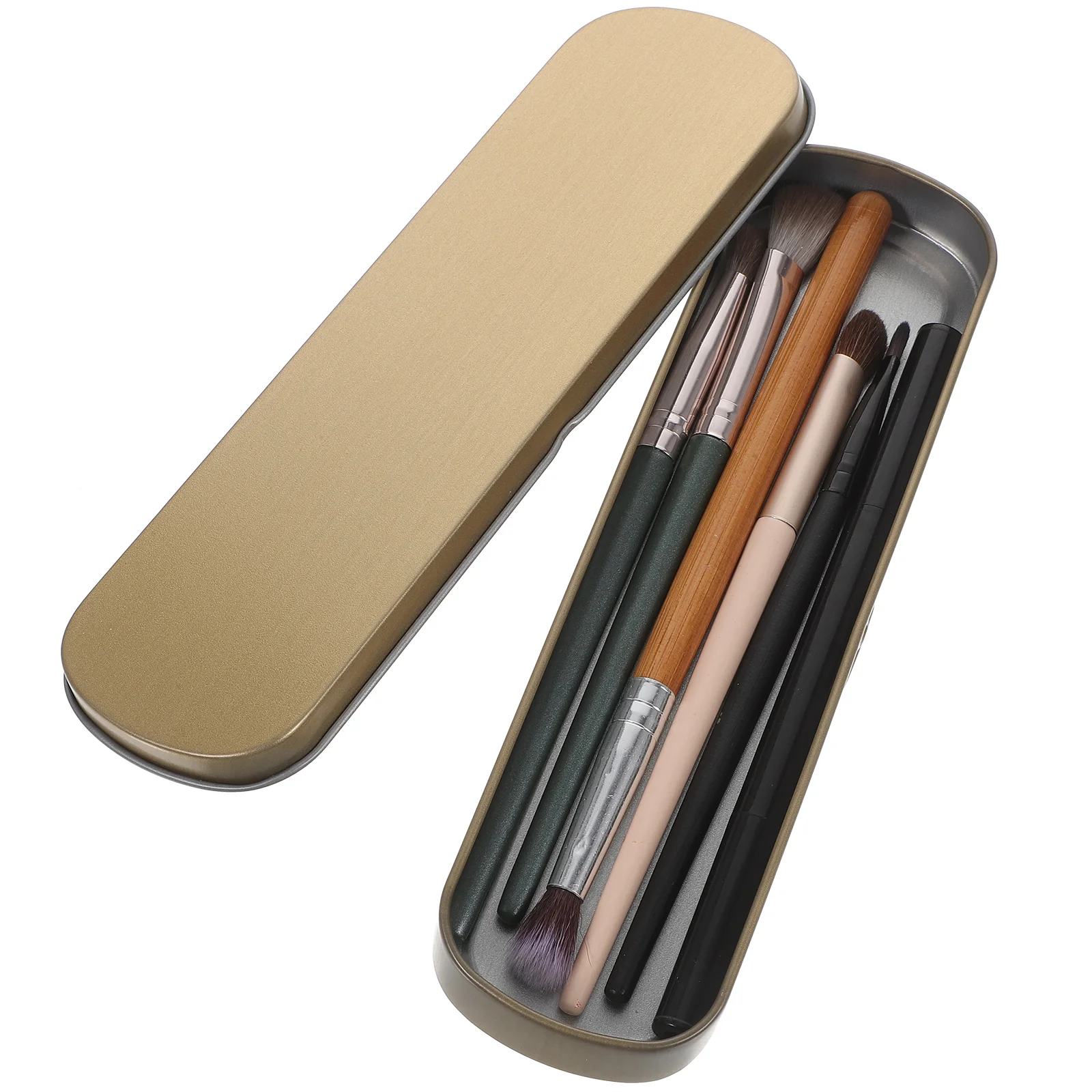 2 Pcs Metal Pencil Case Thin Single Color Pencils for Kids Rectangle Boxes Gift Empty Holders Child