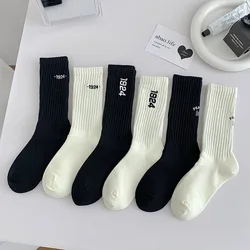 Women's Spring Summer Elastic Men's and Women's Sports Socks Men's Embroidered Mid-tube Socks High Appearance Level Cotton Socks