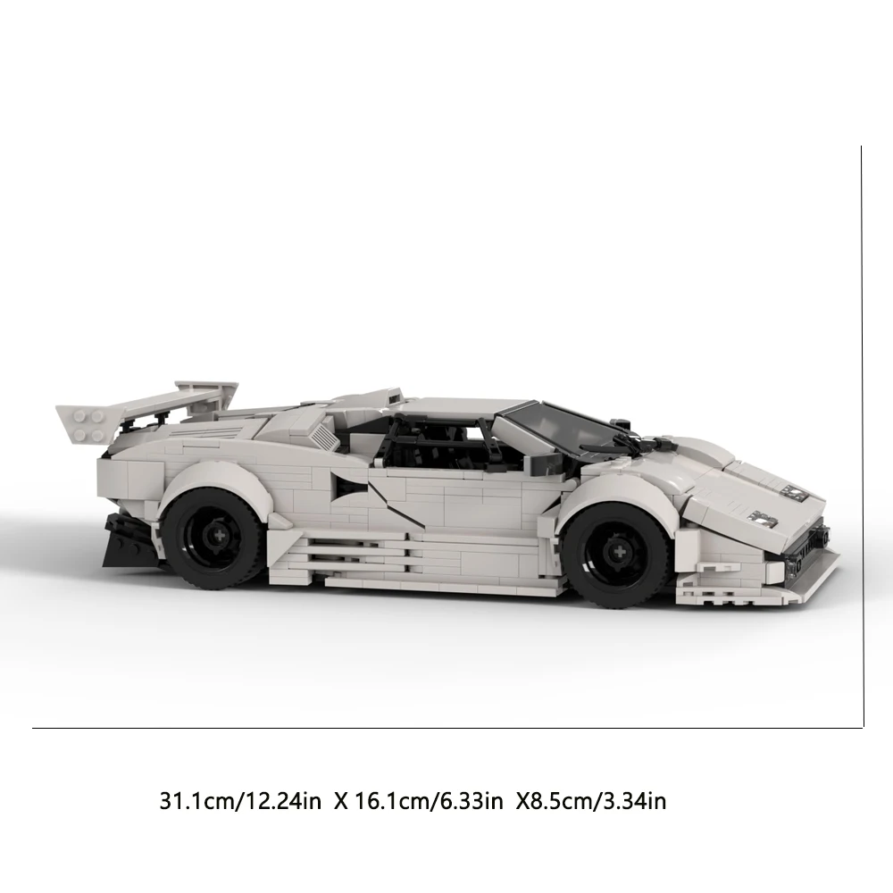 1688-teiliger MOC Sportwagen mit Aufklebern, 31,1 cm, Liberty Walk Style, Bausteine, Montagemodell, Spielzeug, Geschenk für den Freund zum Geburtstag – Detail 5