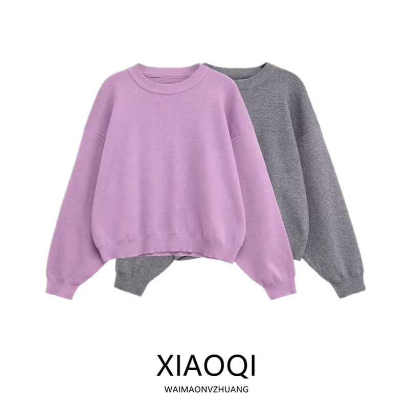 

Loose Long Sve round Ne Knitted Sweatirt New Autumn Women's Casual Sle Comfortable Fit Faionable Crew Ne Top