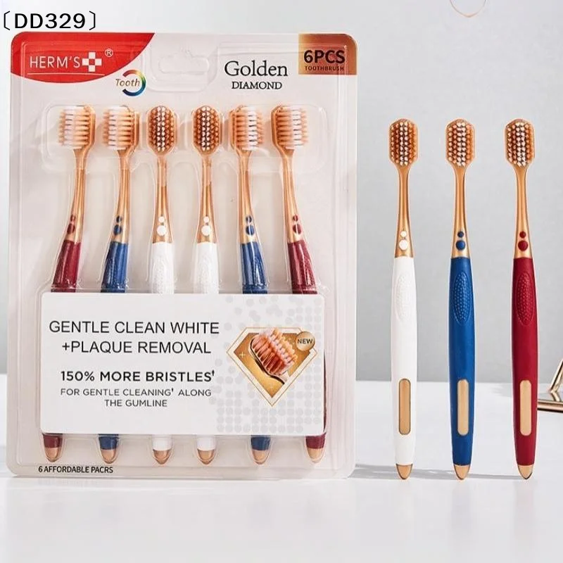 6pcs Wide Head Household Adult Soft Bristled Toothbrush For Both Men And Women Household Cleaning〔DD329〕