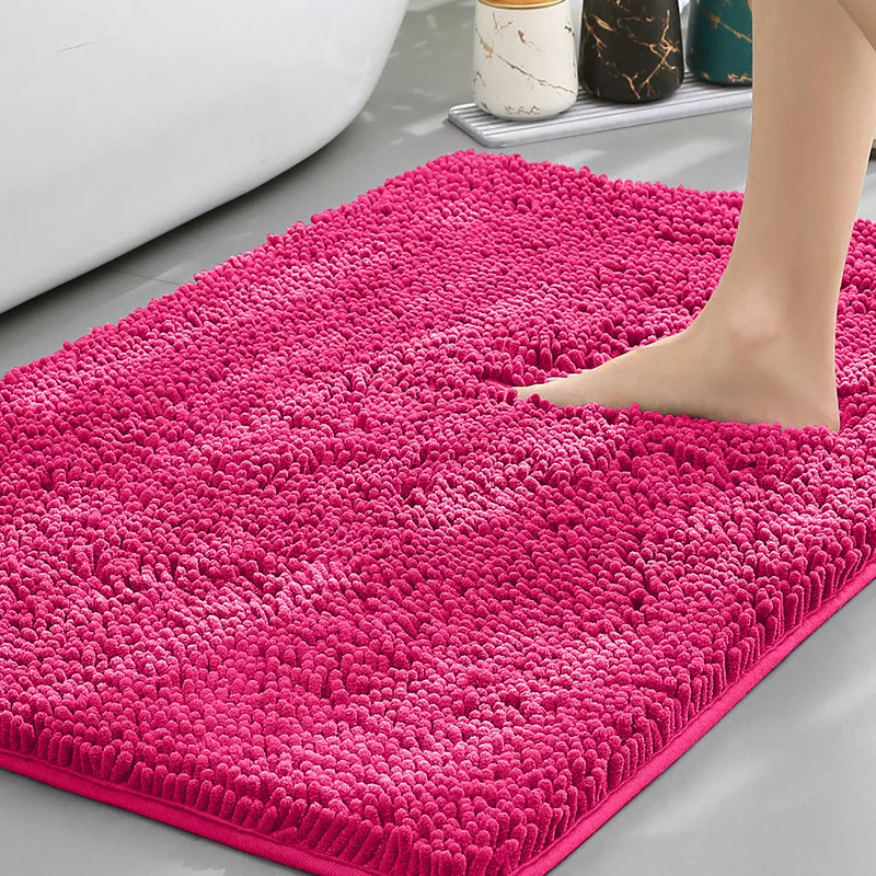 

A luxurious, fluffy, soft and machine-washable rectangular bathroom anti-slip mat available in multiple colors.