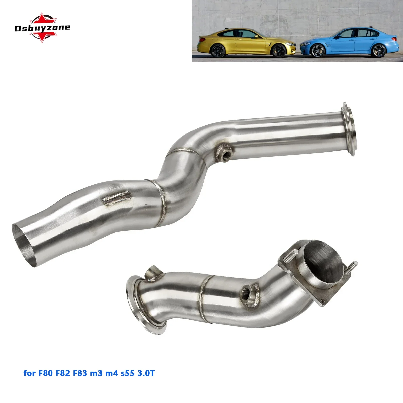Stainless Steel Downpipe Racing for S55 3.0T 2015 - 2019 BMW M3, M4 & M2 Competition F80 F82 F87