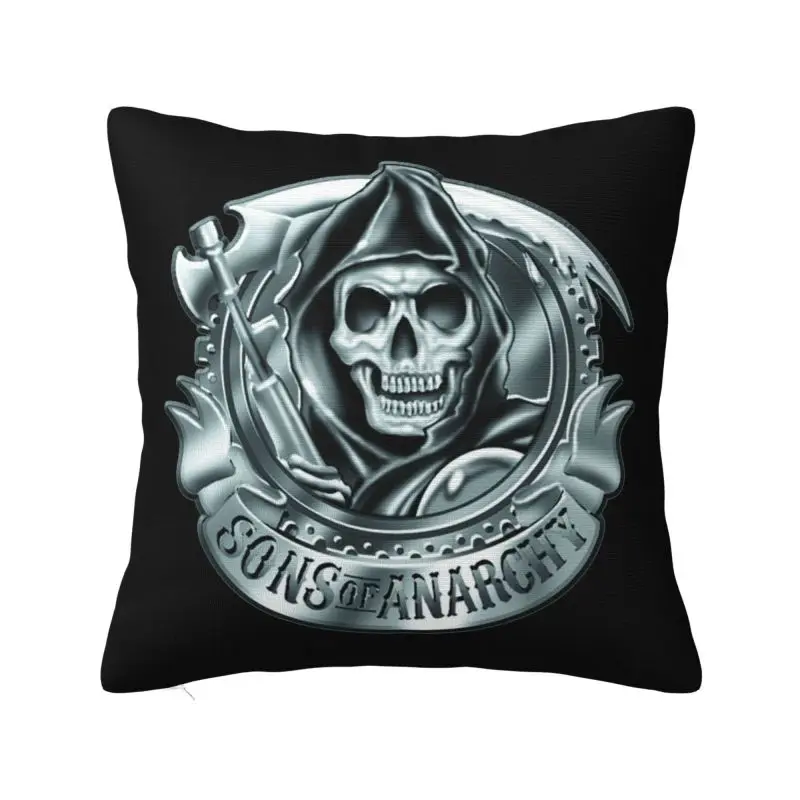 

The Death Reaper Sons Of Anarchy Throw Pillow Case 40*40cm Decor Home Cushion Cover Velvet Polyester Pillowcase