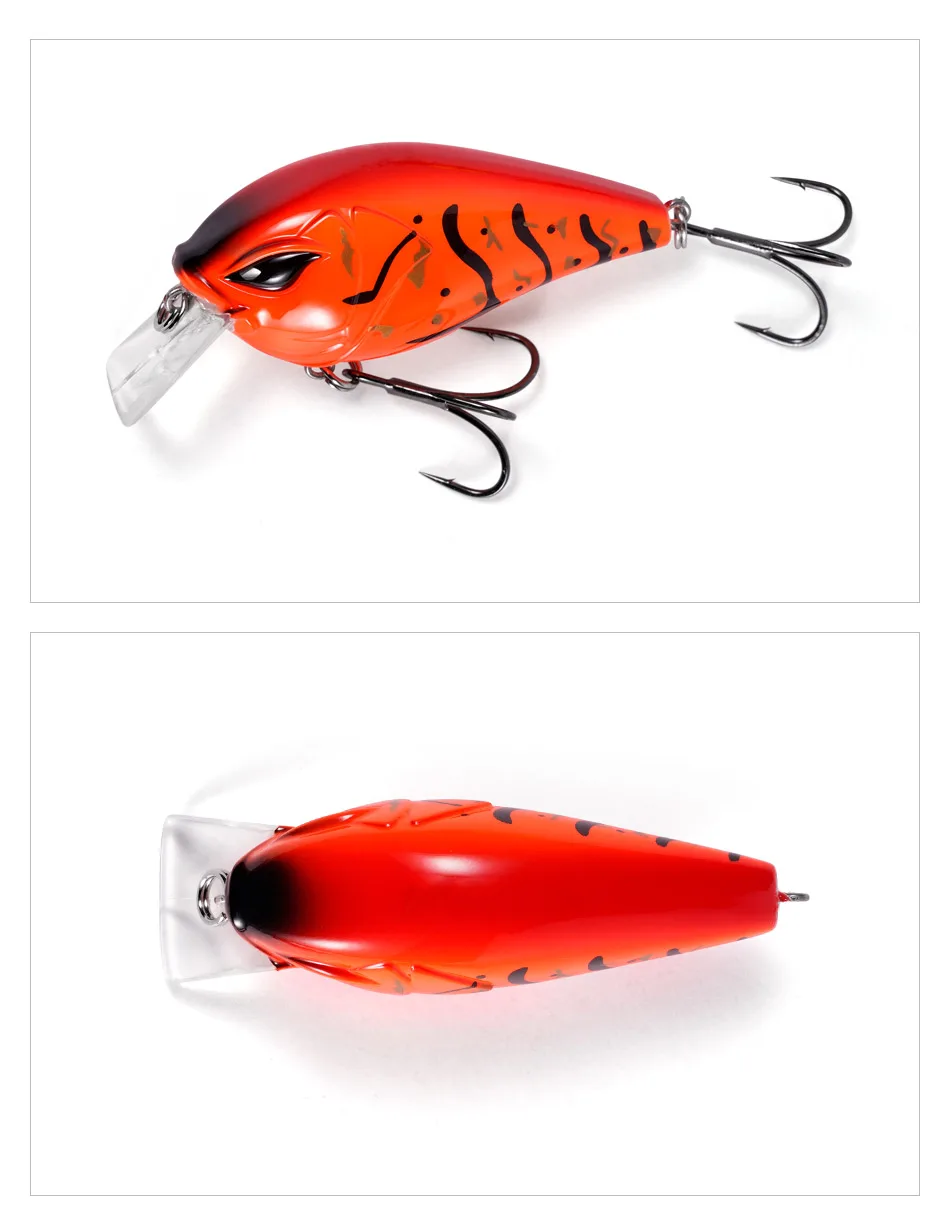 NOEBY 60 mm 12 g flacher Squarebill-Kurbelköder, Minnow-Angelköder, schwimmender Wobbler, künstlicher harter Köder für Barsch-Angelköder – Detail 7