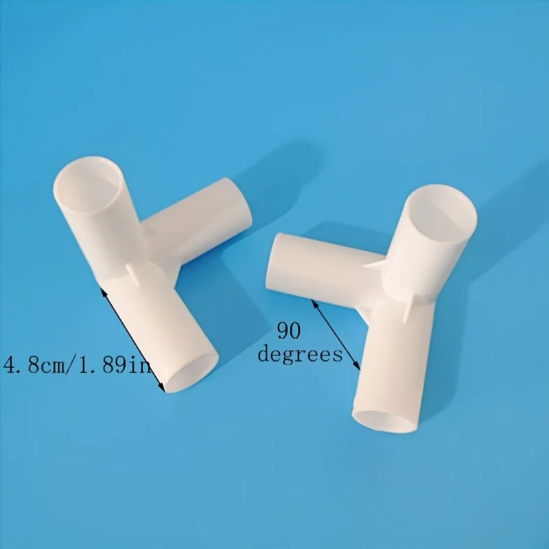 

16mm PVC Straight Elbow Tee Connectors for Four-Way Joints, 90-Degree PVC Pipe Adapters Suitable for Wardrobe, Tent