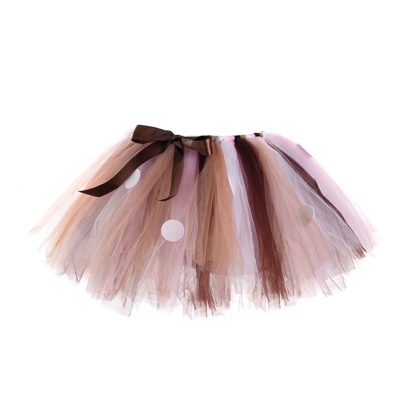 Girl Sweet Tutu Skirt Fluffy Brown Deer Christmas Costume Kids Reindeer Tulle Skirt for Halloween Carnival Child Outfit Holiday