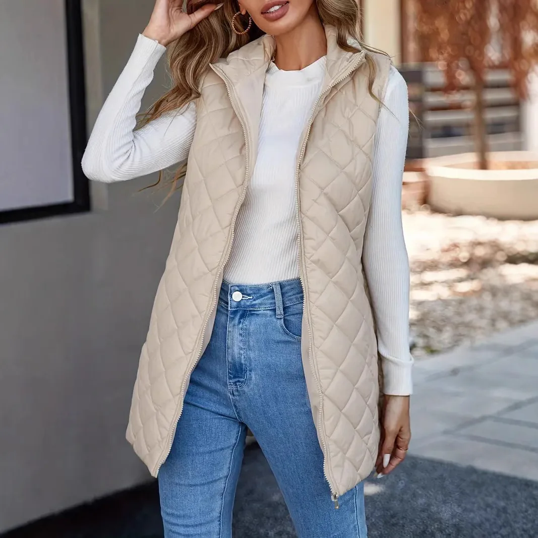 Women's Sleeveless Vest Coat Lightweight Warm Quilted Jacket Spring Summer Oversized Casual Outerwear