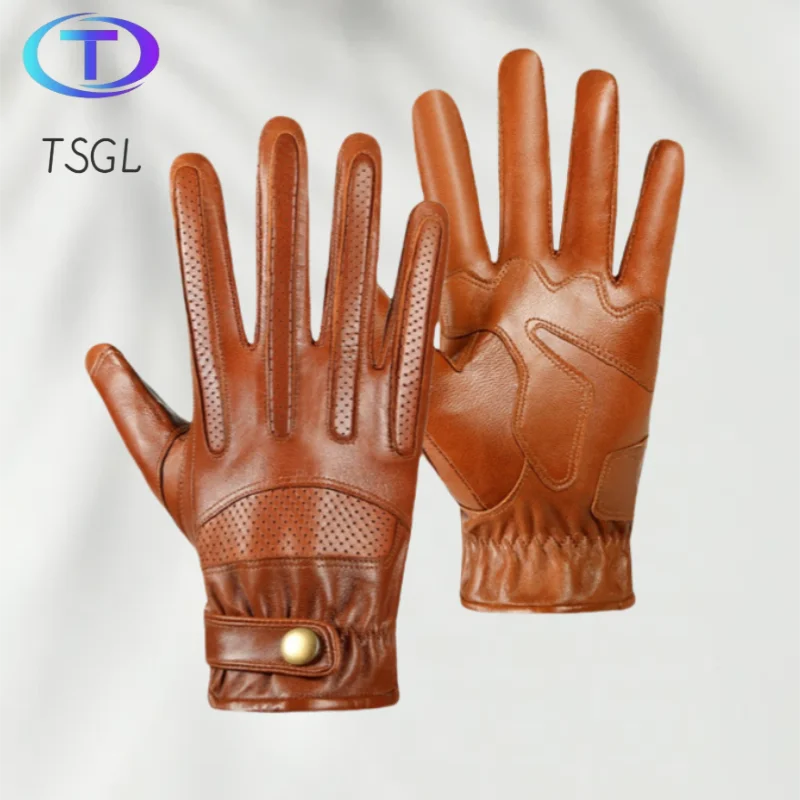 

New Leather Gloves Men Sheepskin Leather Gloves Tactical 겨울장갑 перчатки зимние мужские Motorcycle accessories Driving Sport Glove