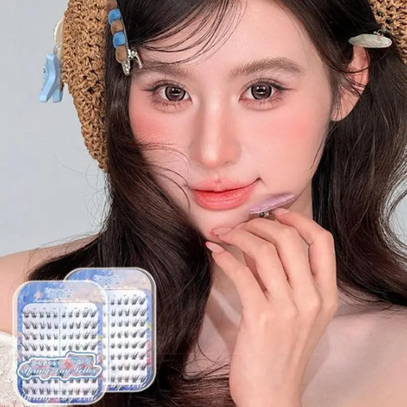 Zero-touch False Eyelashes Natural Eyelash Clusters Lashes With Eyelash No-glue Self Adhesive Eyelashes