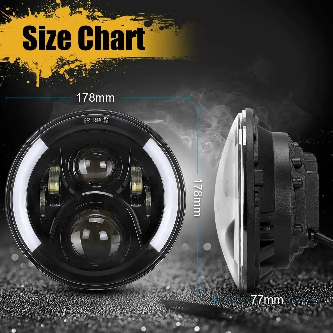 1pcs Motorcycle 7 inch LED Headlight for Harley Electra Glide Ultra Limited Ultra Classic Electra Street Road King Headlamp