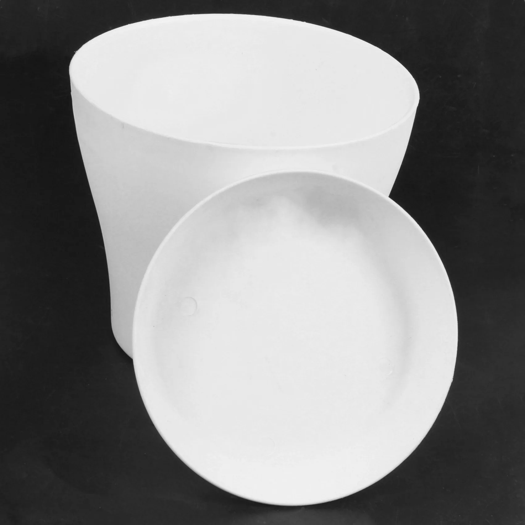ABUH-3X Plastic Plant Flower Pot Planter With Saucer Tray Round Gloss Home Garden Decor, White Upper Caliber -, 17Cm / 6.69
