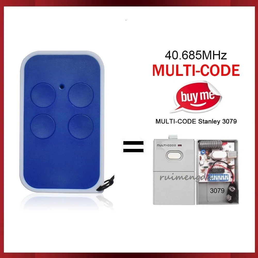 MULTI-CODE Stanley 3079 Garage Door Remote Control 40.685MHz Fixed Code Remote Control for Electric Gate Hand Transmitter