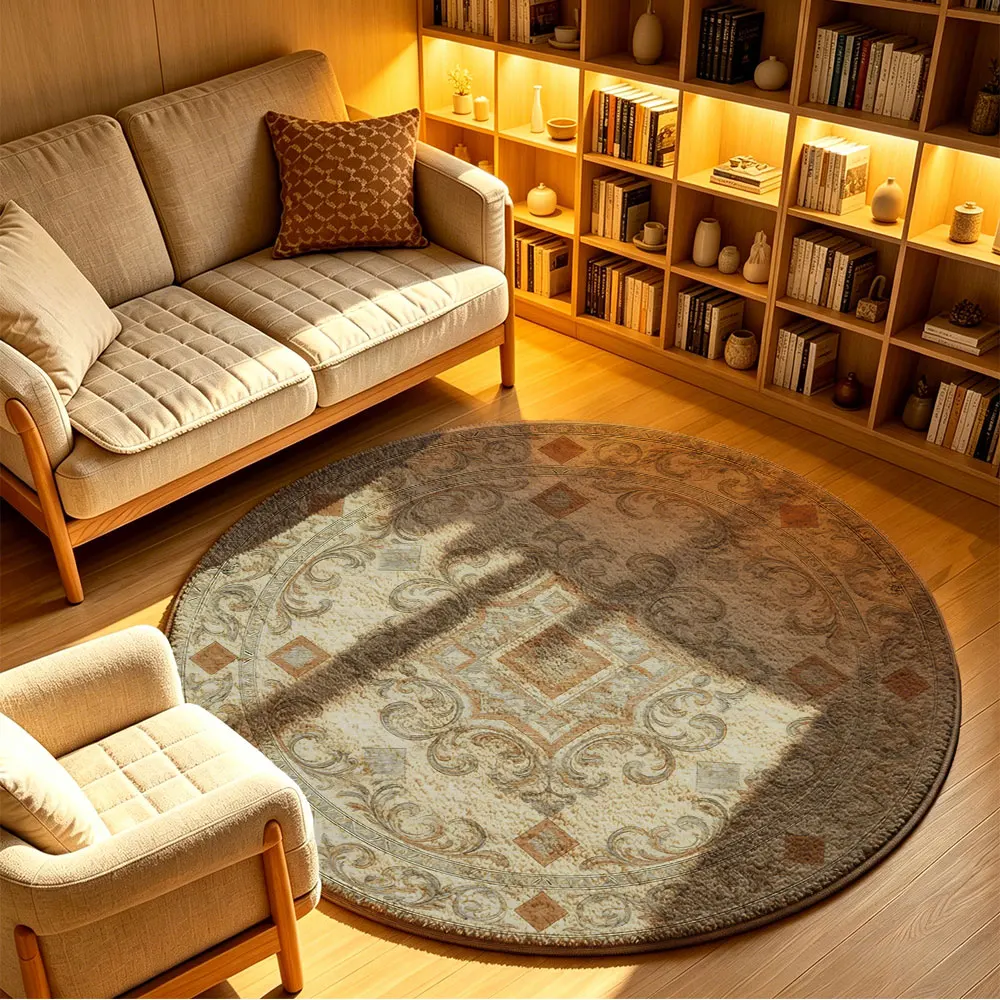 1pc European-style scroll pattern diamond-shaped floor mat living rooms sofas beds other home decoration  machine-washable