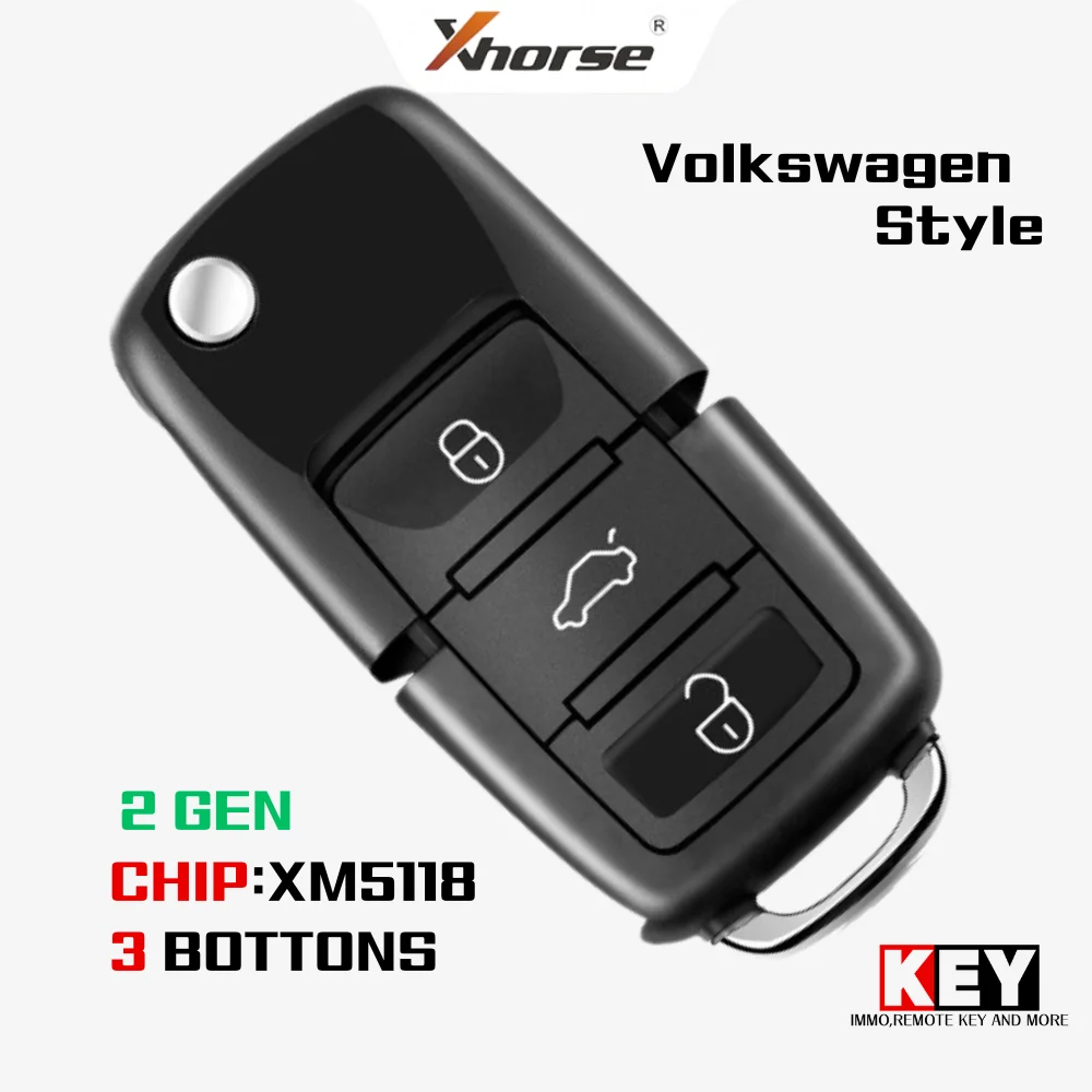 Xhorse XKB520EN 2ndGeneration Wire Remote Key B5 Flip 3 Buttons compatible with vvdi mini key tool/ key tool pro max