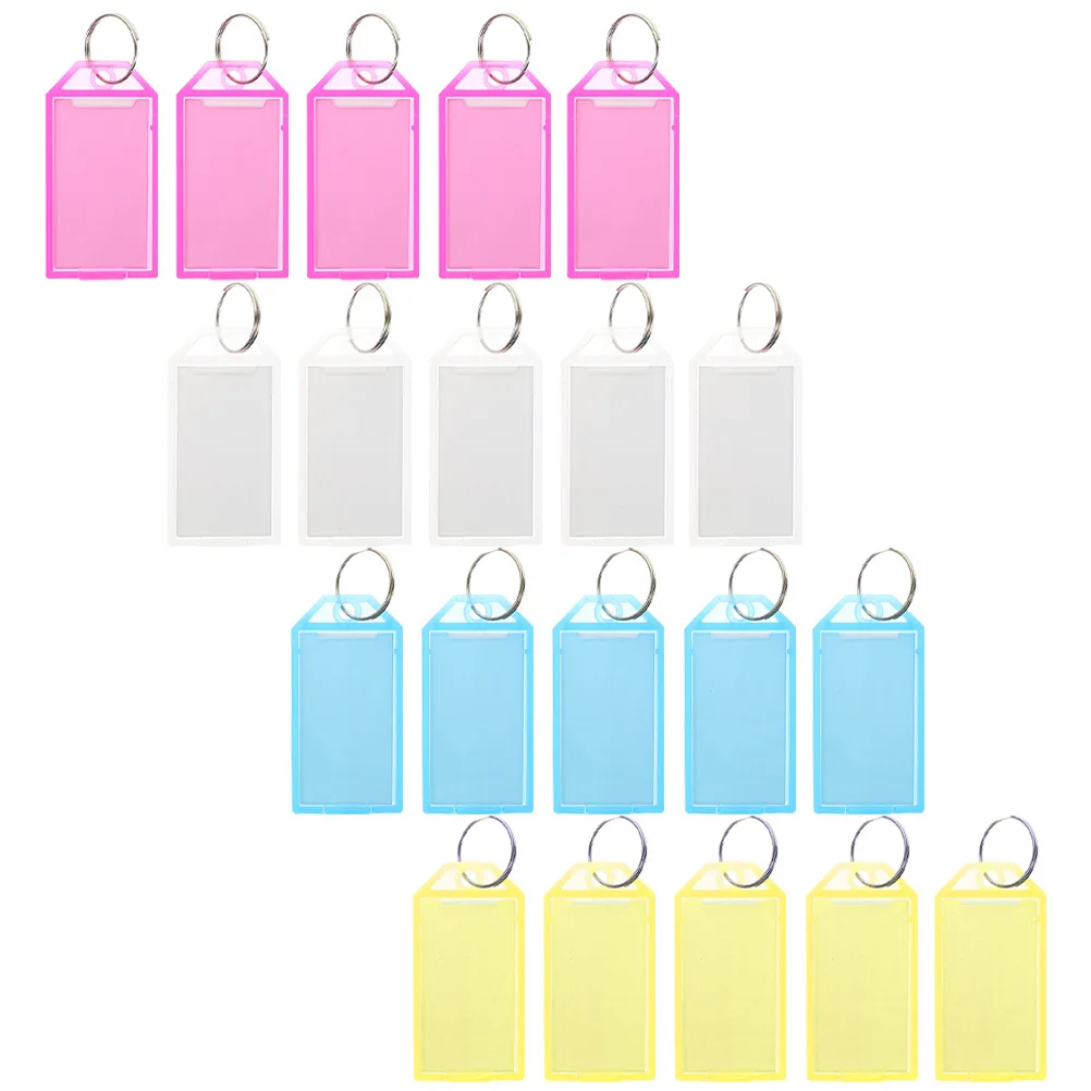 40 قطعة مفتاح ملون مع تسميات قابلة للكتابة غطاء Pp مقاوم للماء علامات الأمتعة المدمجة للمفاتيح محركات أقراص USB حقائب سلسلة المفاتيح المحمولة