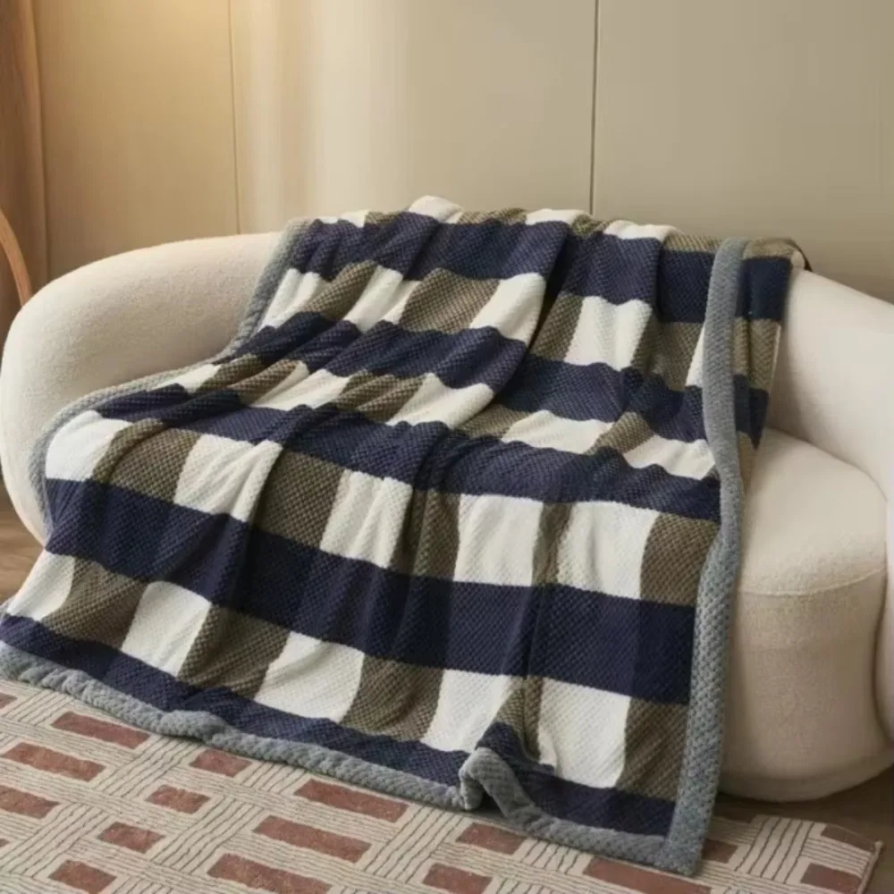 Cozy Japanese-style Winter Throw Blanket Warm Coral Fleece Sleep Blanket No Shedding Washable Sofa Throw Autumn
