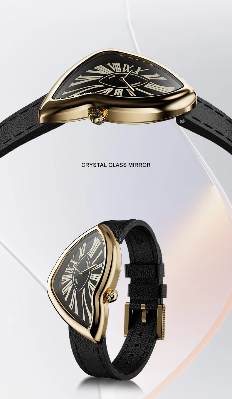 CRONUSART Women Quartz Watch 28mm*46mm Luxury Ladies Wristwatch Irregular Case Crystal Glass Thickness 8.1mm