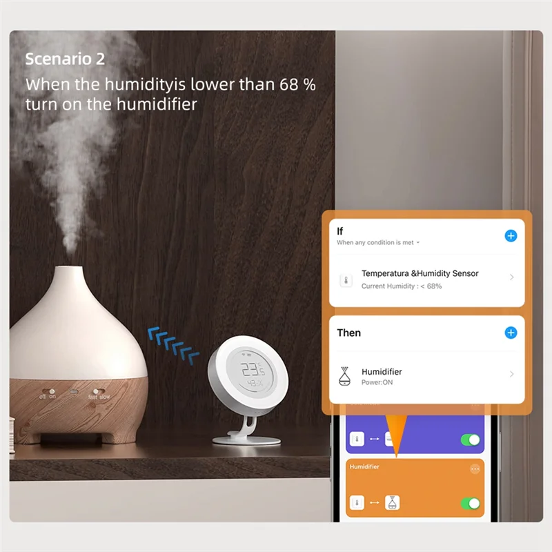Summer Sale Temperature And Humidity Sensor Graffiti Zigbee Intelligent Sensor E-Ink Screen Detection App Remote Control Sensor