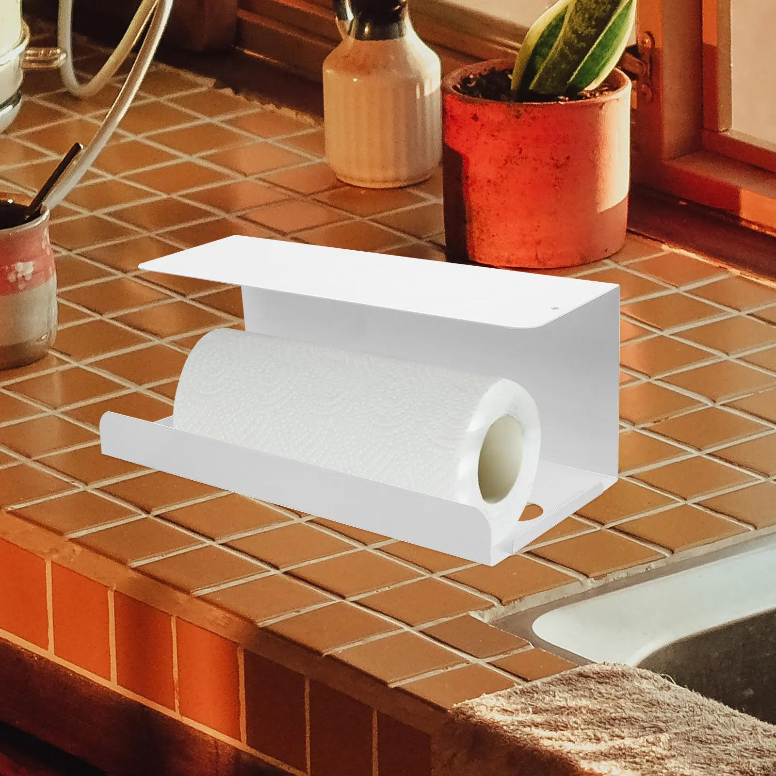 

Toilet Paper Holder Wall Mounted with Storage Shelf Heavy Duty Bathroom Kitchen Decor Easy Install Multipurpose Tissue Box
