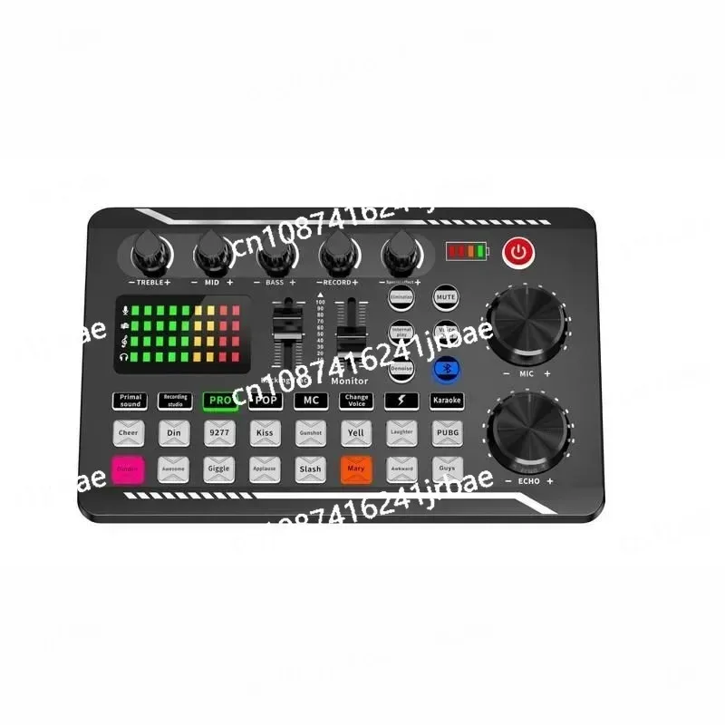 DJ Equipment Microphone Sound Card Console Studio Sound Card Kit Cable Phone Mixing Computer Live Voice Mixer F998 Sound Card