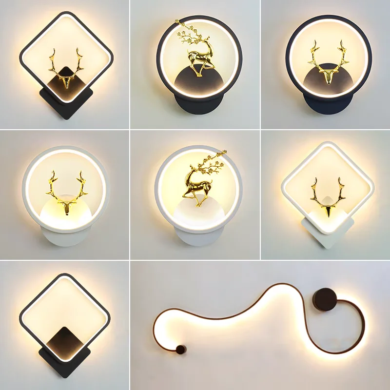 

Modern and Minimalist LED Corridor Entrance Light, Scandinavian Staircase Balcony Bedroom Bedside Background Wall Lamp