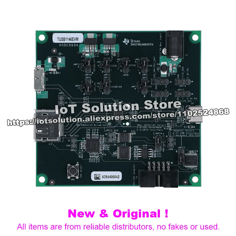 TUSB1146EVM Type-C USB 3.2 alt-mode redriver/MUX with adaptive EQ evaluation module