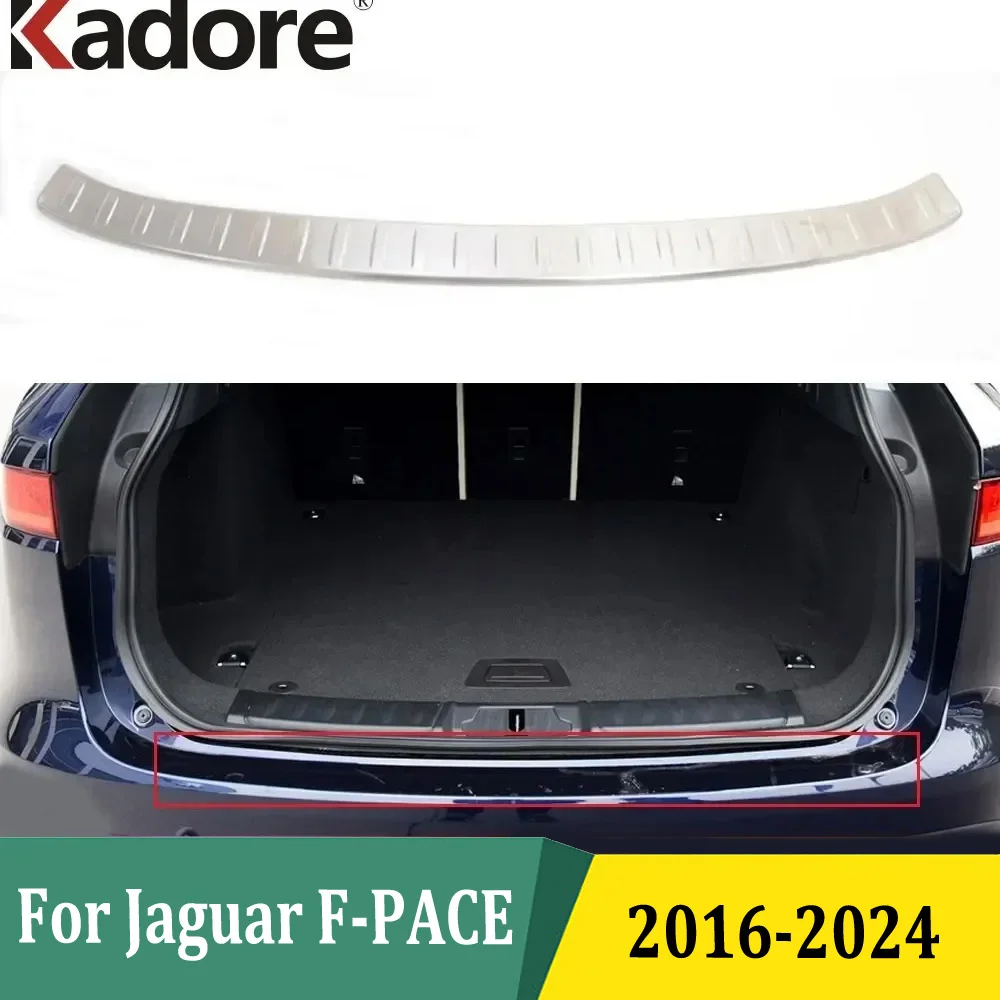 For Jaguar F-PACE 2016 2017 2018-2022 2023 2024 Outer Rear Bumper Protector Trim Door Sill Scuff Cover Plate Car Accessories