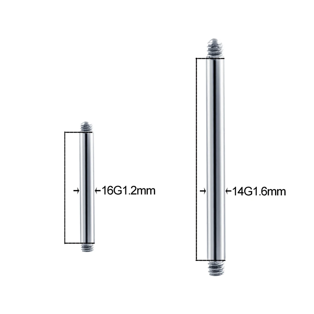 Piercing de barra de titanio G23, 10 piezas, accesorios de repuesto para anillo de lengua, barra para Piercing de oreja, accesorios de joyería