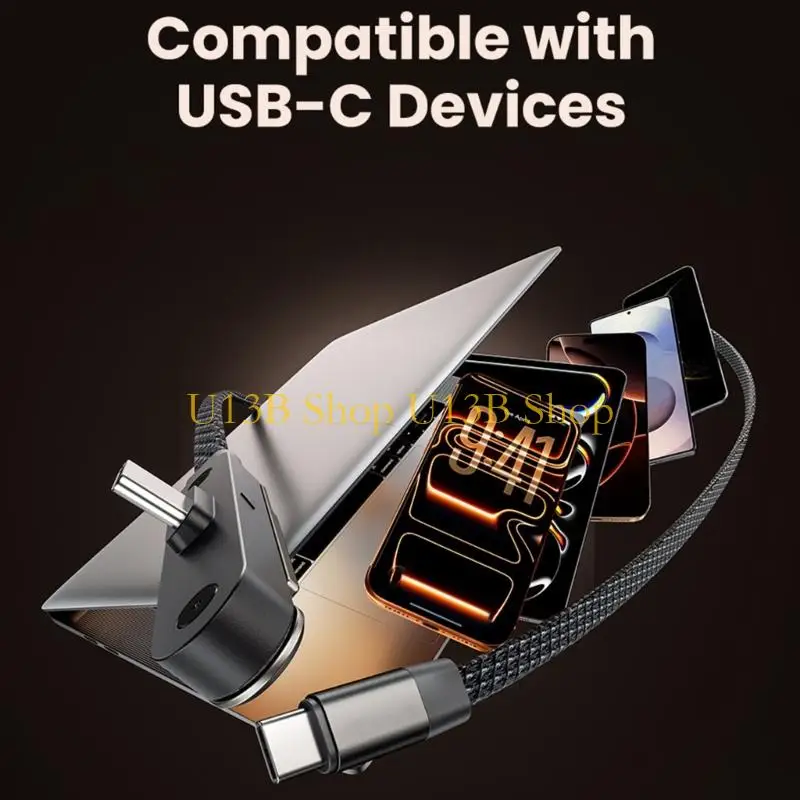 U13B Fast speed 240W Type C Chargers Cable With Reinforced Zincs Alloy Connectors For Secure Connection