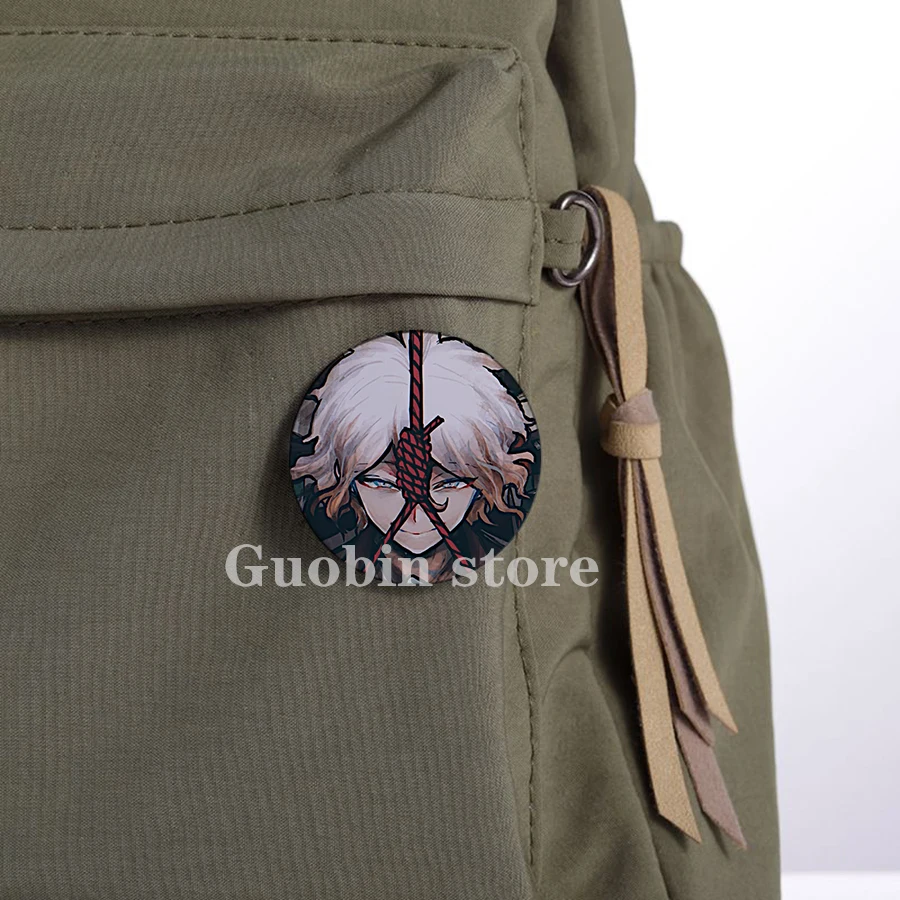 58mm New Pop Game Danganronpa Brooch Pin  Kokichi Ouma Shuichi Saihara Cosplay Badge Bag Decor Fans Collect Friends Gifts