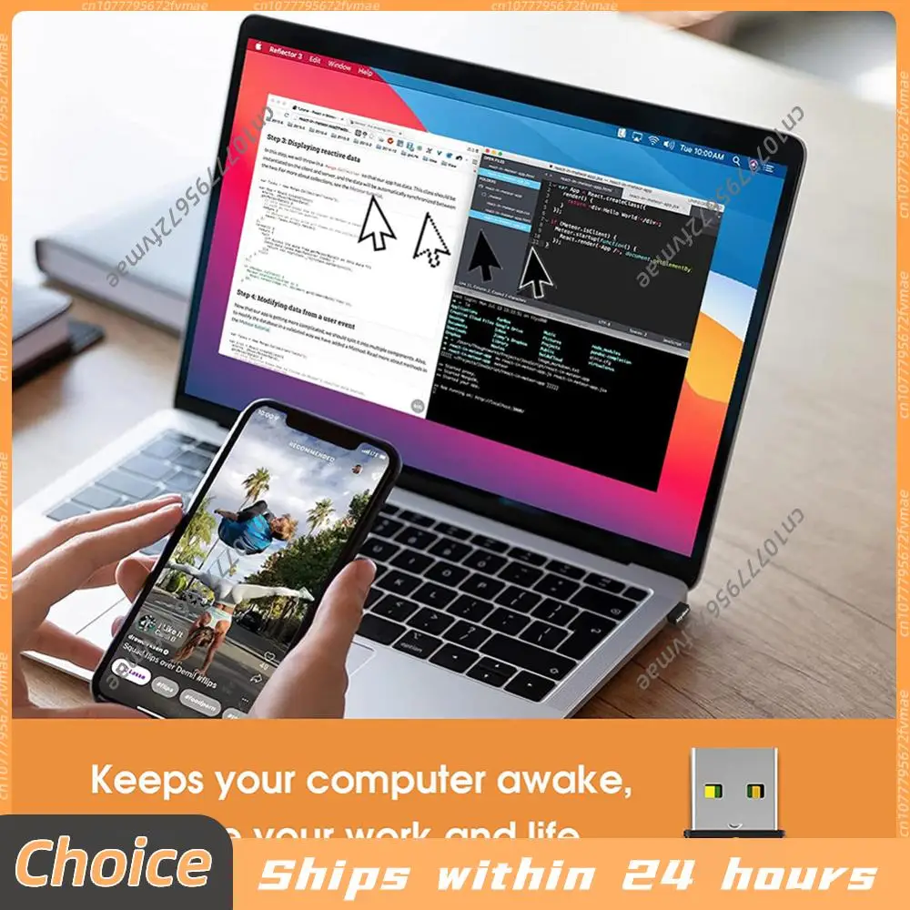 Mini Automatic Mouse Jiggler Mover Undetectable USB Mouse Movement Simulator Plug and Play Keeps Awake with ON/OFF for Computer