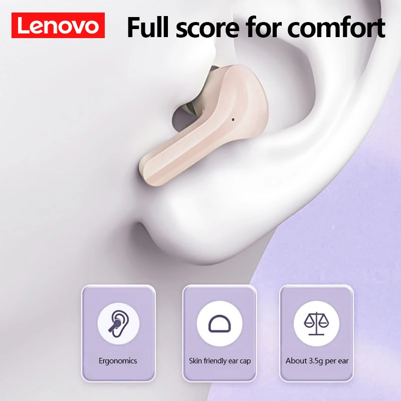 Choice Lenovo Bluetooth 5.3 Earphones TWS Sports Headphones Wireless Earbuds Dual HD Microphone Headset Touch Control New